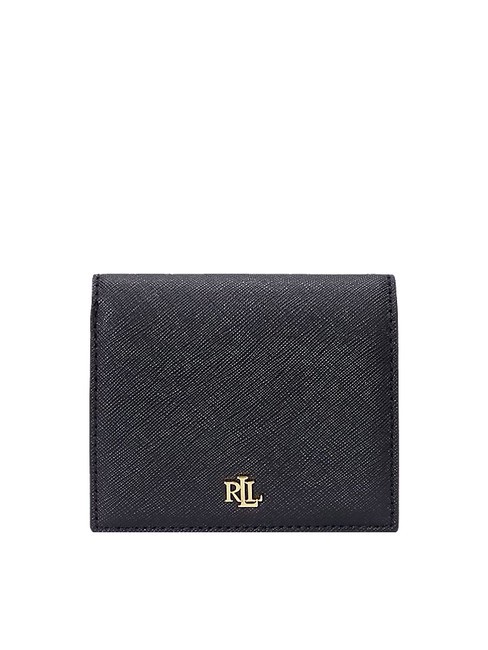 RALPH LAUREN COMPACT Petit portefeuille en cuir NOIR - Portefeuilles Femme