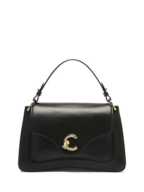 COCCINELLE C-ME CALF COCKER Sac porte-documents en cuir avec bandoulière Noir - Sacs pour Femme