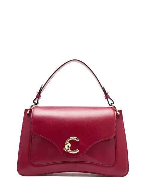 COCCINELLE C-ME CALF COCKER Sac porte-documents en cuir avec bandoulière sangria - Sacs pour Femme