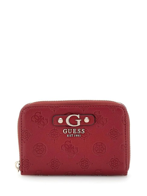 GUESS GERTY Portefeuille moyen logo pivoine bordeaux - Portefeuilles Femme