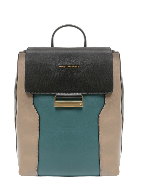 PIQUADRO W99 Sac à dos moyen en cuir sarcelle - Sacs pour Femme