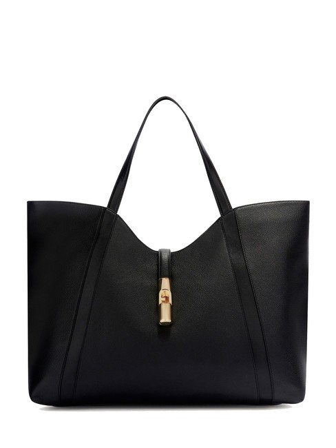 FURLA GOCCIA Grand sac cabas en cuir Noir - Sacs pour Femme