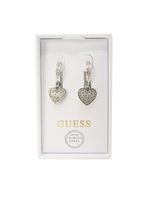 GUESS TOC Boucles d'oreilles créoles à breloque coeur ARGENT - Boucles d'oreilles