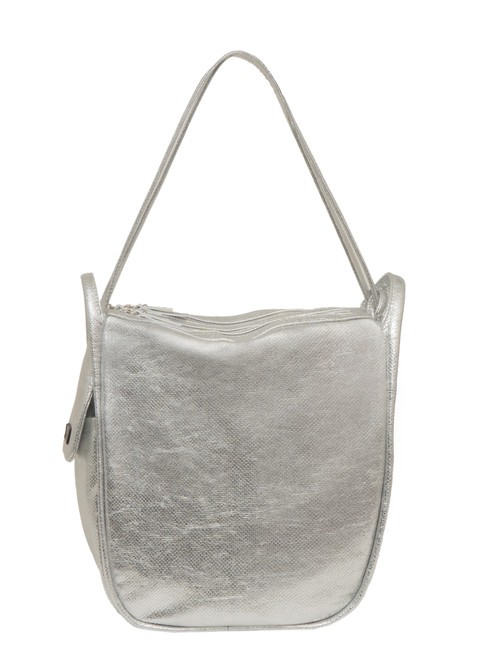 LESAC TRIO Sac à dos en cuir métallisé argent - Sacs pour Femme