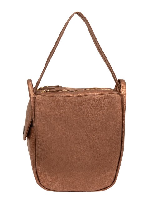 LESAC TRIO Sac à dos en cuir métallisé bronze - Sacs pour Femme