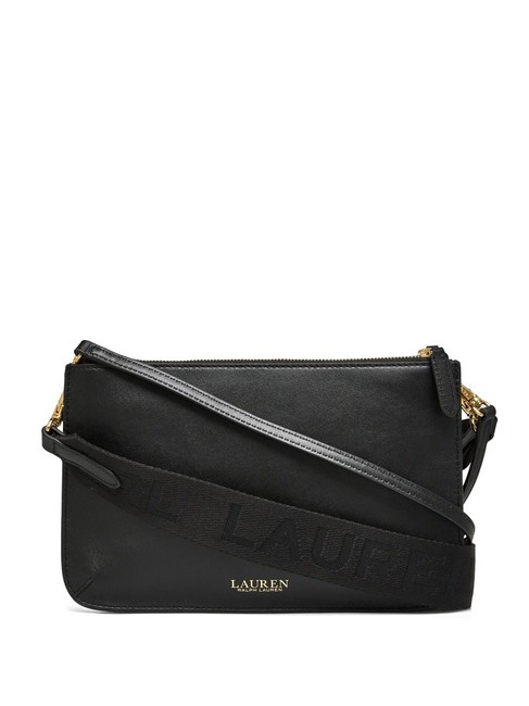 RALPH LAUREN LANDYN Sac en cuir avec double bandoulière NOIR - Sacs pour Femme