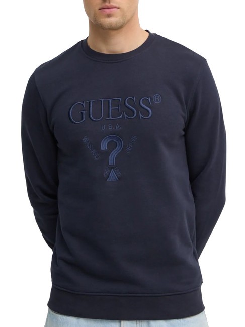 GUESS BEAU Sweat col rond smartblue - Pulls molletonnés