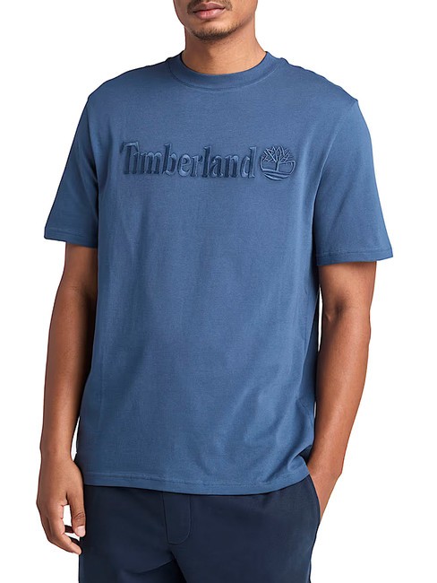 TIMBERLAND EMBROIDERY TONAL T-shirt en cotton denim foncé - T-shirt