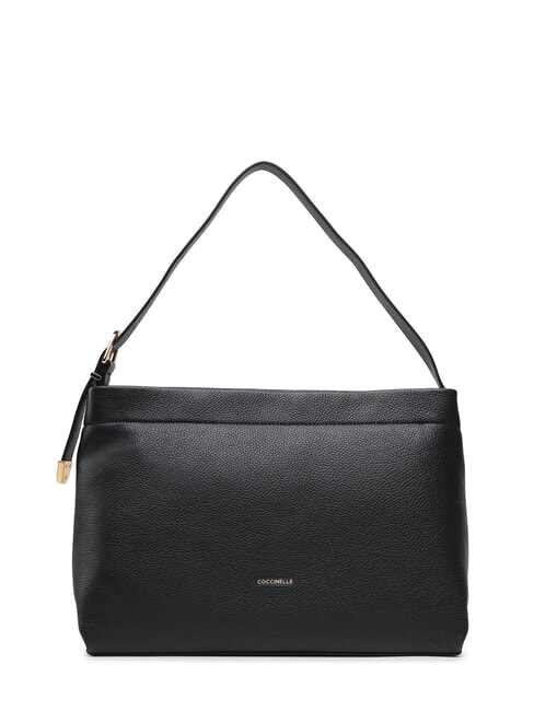 COCCINELLE GLEEN Sac bandoulière en cuir martelé Noir - Sacs pour Femme