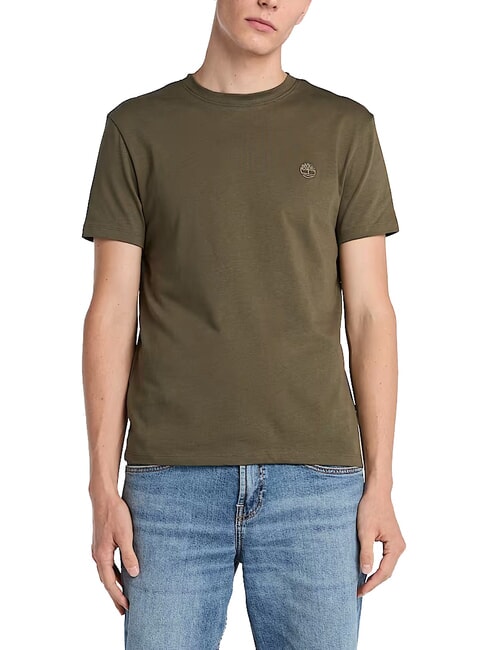 TIMBERLAND SS DUNRIVER CREW T-shirt en cotton feuille vert-terre de cassel - T-shirt