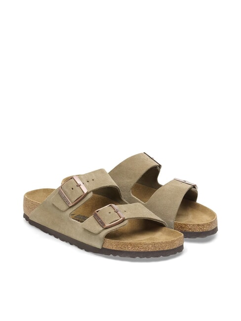 BIRKENSTOCK ARIZONA Chausson sandale à boucles taupe - Chaussures unisexe