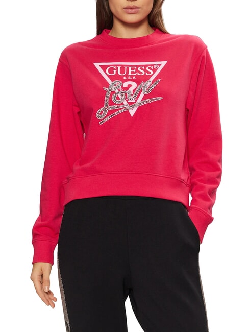 GUESS LOVE TRIANGLE Sweat-shirt rouge sauvage - Sweat-shirts pour femmes