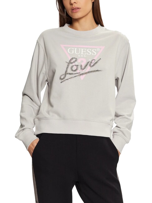 GUESS LOVE TRIANGLE Sweat-shirt gris soie - Sweat-shirts pour femmes