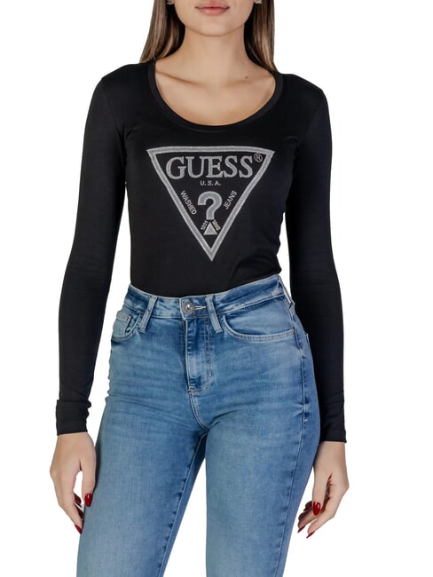 GUESS SHINY TRIANGLE  T-shirt à manches longues jetbla - T-shirt