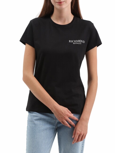 JOHN RICHMOND REUCA T-shirt in cotone stretch black/silver dark - T-shirt