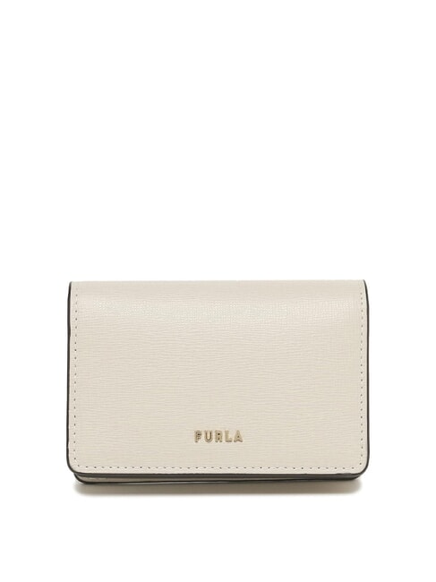 FURLA BABYLON Porte-cartes en cuir imprimé Saffiano perle / frangipanier - Portefeuilles Femme