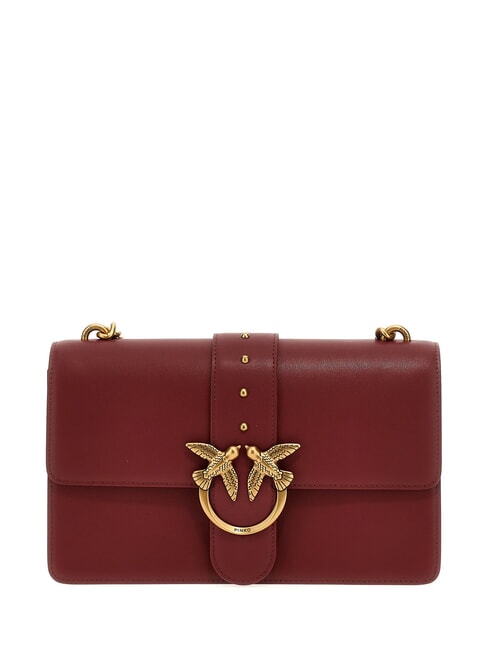 PINKO CLASSIC LOVE BAG Un sac tout simplement bordeaux merlot-or antique - Sacs pour Femme