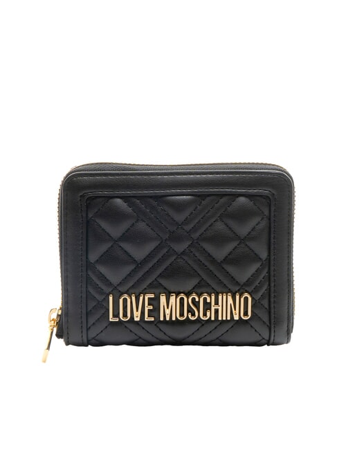 LOVE MOSCHINO QUILTED Petit portefeuille matelassé Noir - Portefeuilles Femme