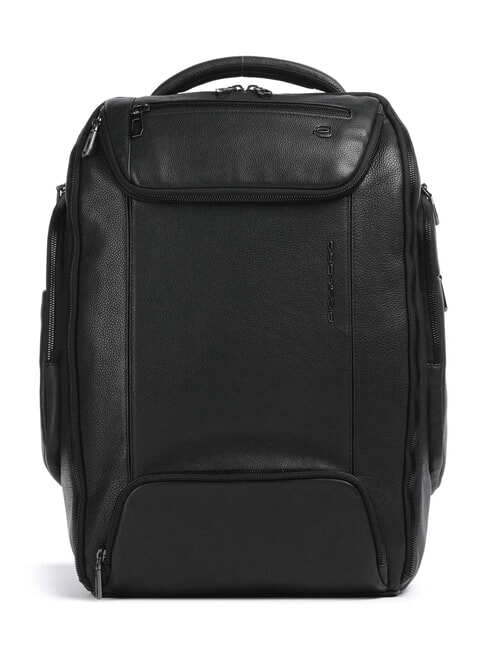 PIQUADRO CRONUS Sac à dos en cuir, support ordinateur 14" Noir - Sacs à dos pour ordinateur portable