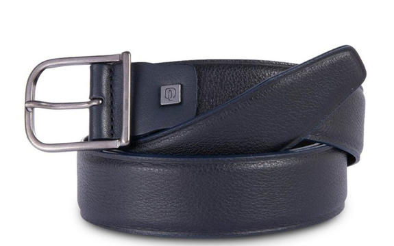 PIQUADRO  WOSTOK ceinture pouvant être raccourcie, en cuir bleu - Ceintures