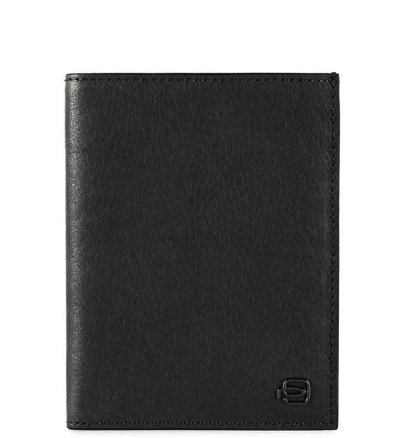 PIQUADRO  BLACK SQUARE Portefeuille vertical en cuir Noir - Portefeuilles Homme