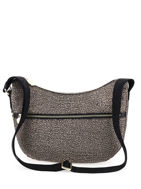 BORBONESE BORBONAIS Sac Hobo LUNA, petit OP / NATUREL / NOIR - Sacs pour Femme