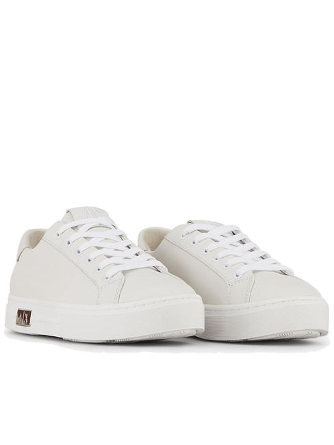 ARMANI EXCHANGE  Baskets en cuir femme BLANC BLANC - Chaussures Femme