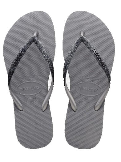 HAVAIANAS SLIM SPARKLE Tongs acier / gris - Chaussures Femme