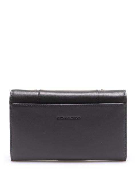 PIQUADRO MUSE Portefeuille Clutch en cuir nero2 - Portefeuilles Femme