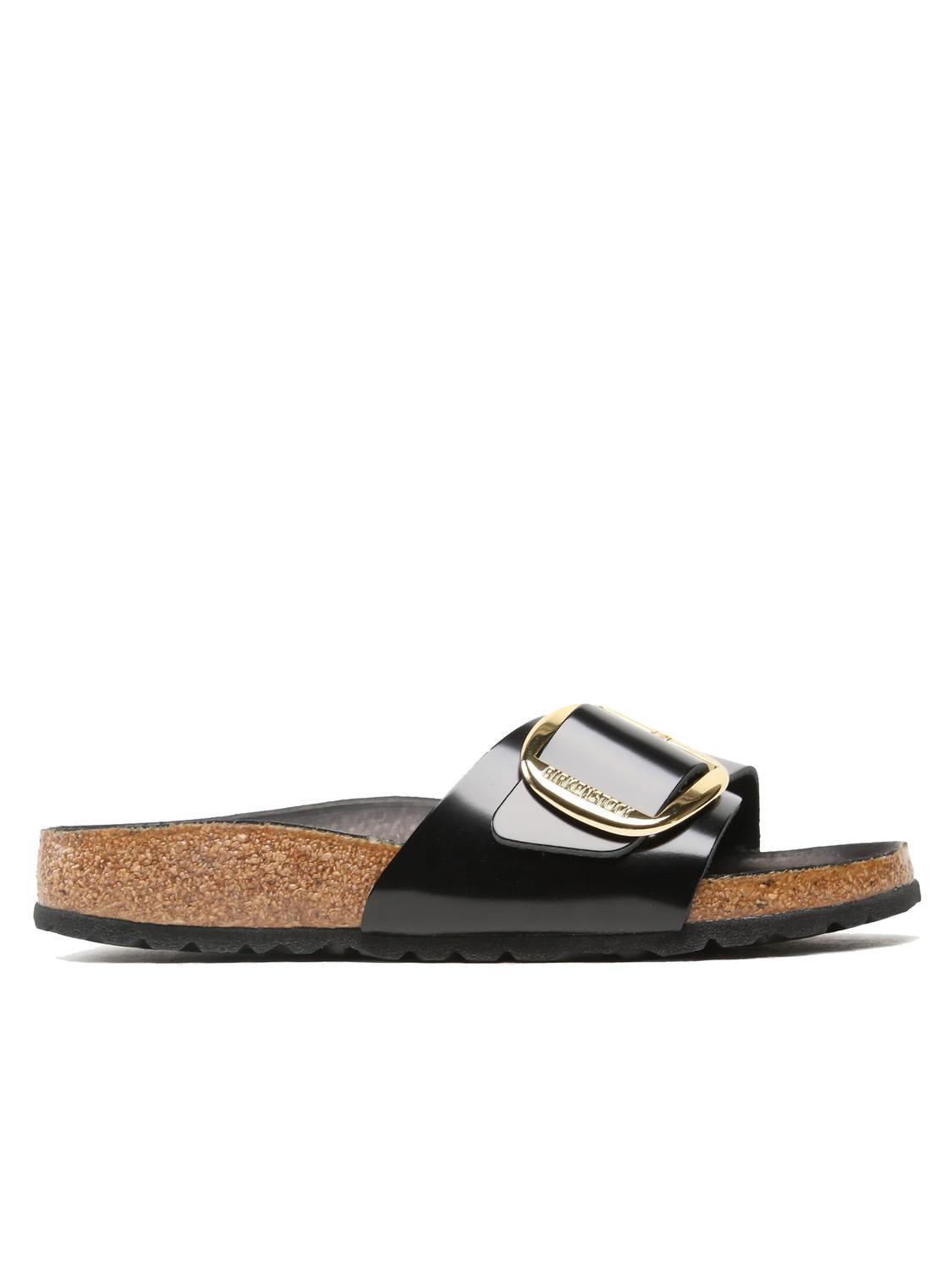 Birkenstock Madrid Big Buckle Sandale En Cuir Verni Briller En